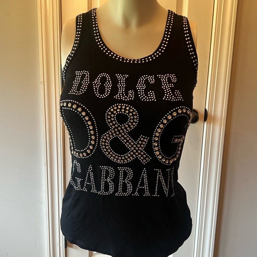 Vintage - Dolce & Gabbana Black Studded Tank Top
